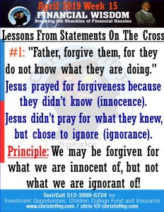 Read more about the article Lessons from Statements on the Cross