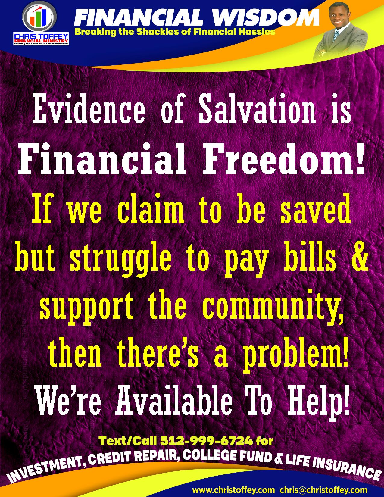 You are currently viewing Evidence of Salvation is Financial Freedom!