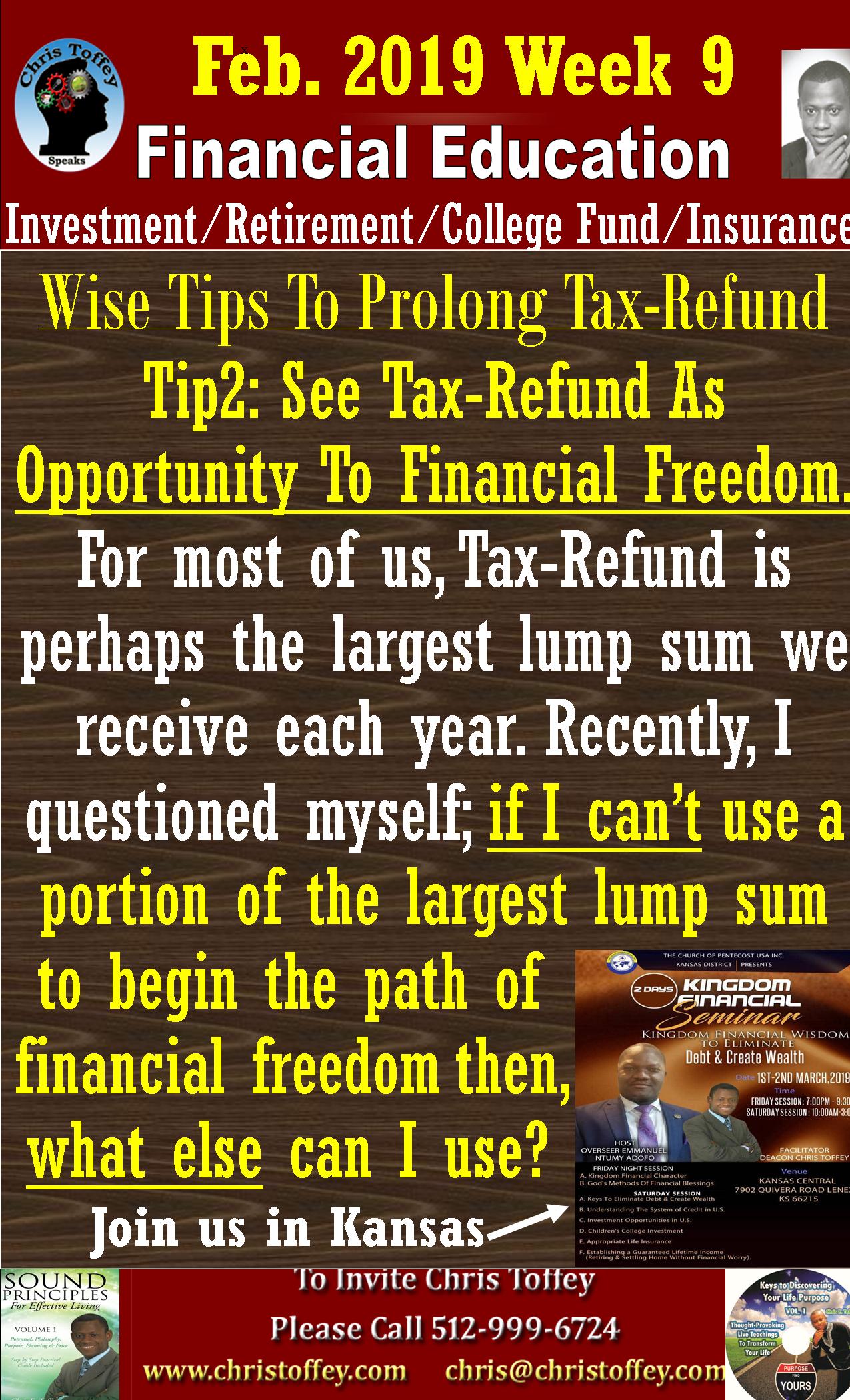 You are currently viewing Wise tips to prolong Tax- Refund #2