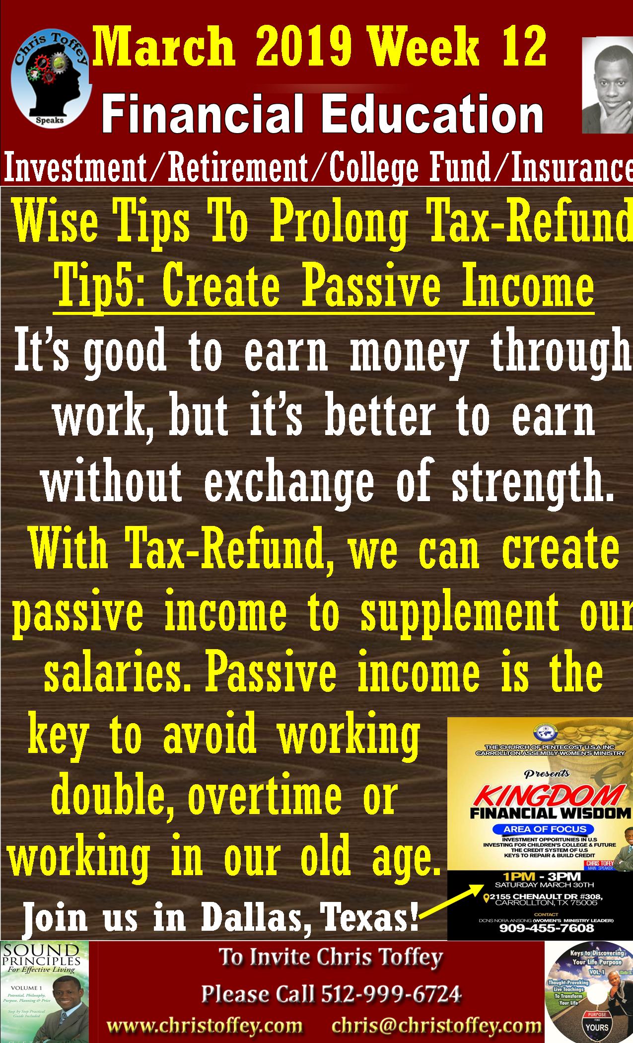 You are currently viewing Wise tips to prolong Tax- Refund #5